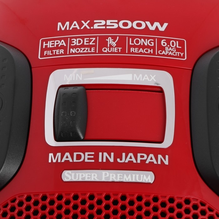 Пылесос PANASONIC MC-CJ919R, мешок, 2500 Вт, 6 л, 60 дБ, красный Пылесос PANASONIC MC-CJ919R, мешок, 2500 Вт, 6 л, 60 дБ, красный
