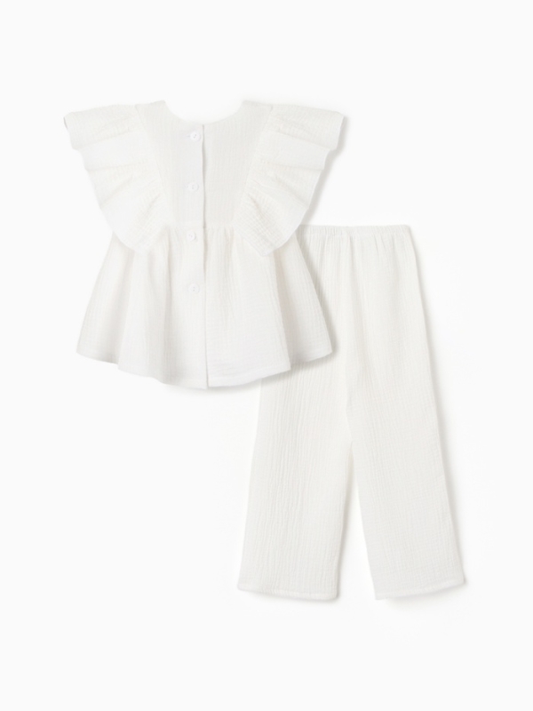 Комплект для девочки (блузка и брюки) MINAKU цвет белый, рост 146 см