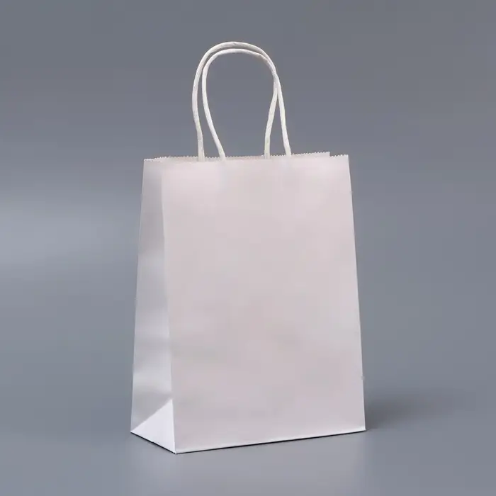 Пакет белый без печати, круглая ручка, 15&times;21&times;8 см, 120 г