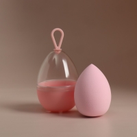 Спонж для макияжа «Капля», 6 × 4 см, увеличивается при намокании, в футляре, цвет нежно-розовый Спонж для макияжа «Капля», 6 × 4 см, увеличивается при намокании, в футляре, цвет нежно-розовый