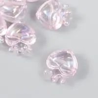 Бусина для рукоделия и плетения &laquo;Арт Узор. Сердечко с короной сиреневое&raquo;, пластик, 2.1&times;1.4&times;2.5 см