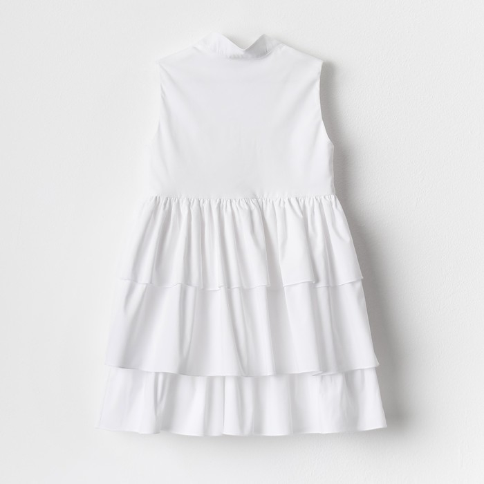 Платье для девочки MINAKU: Cotton collection цвет белый, р-р 122 Платье для девочки MINAKU: Cotton collection цвет белый, р-р 122