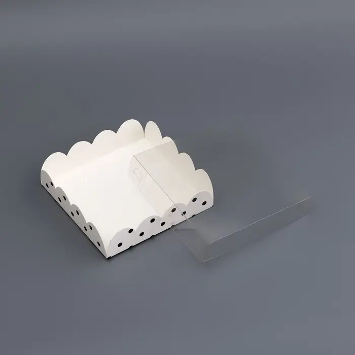 Коробка для печенья, &laquo;Горох&raquo;, белая, 12&times;12&times;3 см