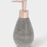 Набор аксессуаров для ванной комнаты Доляна &laquo;Камень&raquo;, 4 предмета (дозатор 300 мл, мыльница, 2 стакана), цвет серый