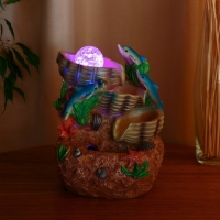 Фонтан "Дельфины" ракушки-кадки, 11х16х24 см  (с подсветкой)