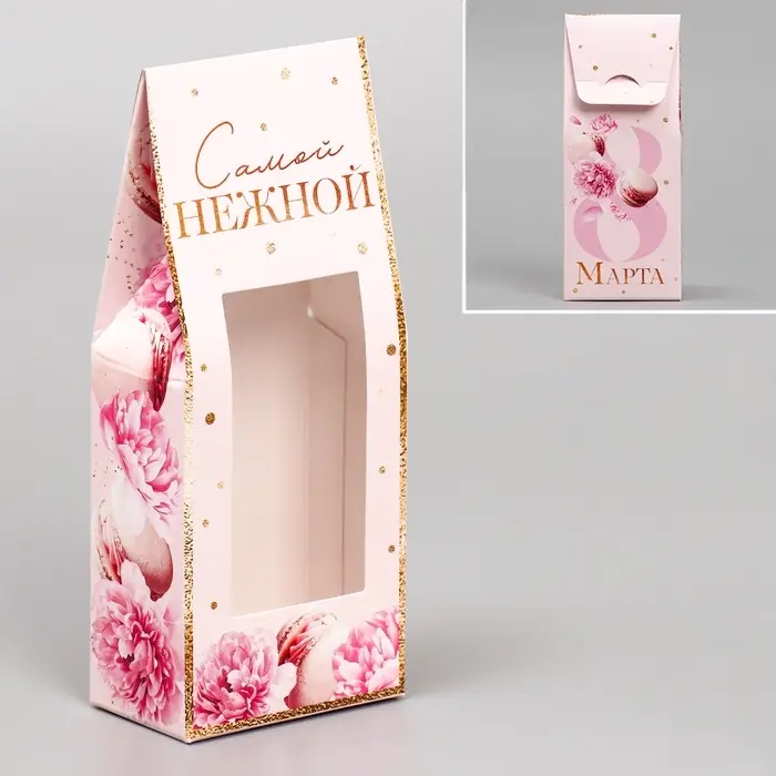 Коробка складная &laquo;8 марта&raquo;, 5.7 х 14.5 х 3.5 см