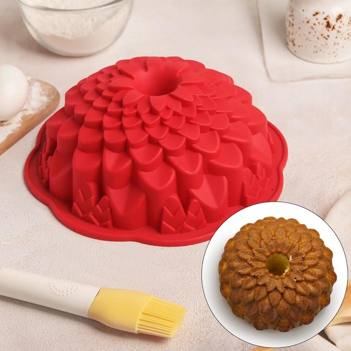 Форма для выпечки Доляна &laquo;Хризантема&raquo;, силикон, 22&times;7,5 см, цвет МИКС