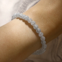 Браслет шар №6 &laquo;Кварц сахарный&raquo;, цвет голубой