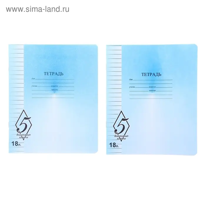 Тетрадь 18 листов линейка &laquo;Великолепная пятёрка&raquo;, МИКС