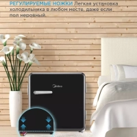 Холодильник MDRD86SLF30, черный, однокамерный, 48 л, ретро