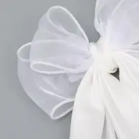 Бант для волос на заколке с лентами, белый, Принцессы