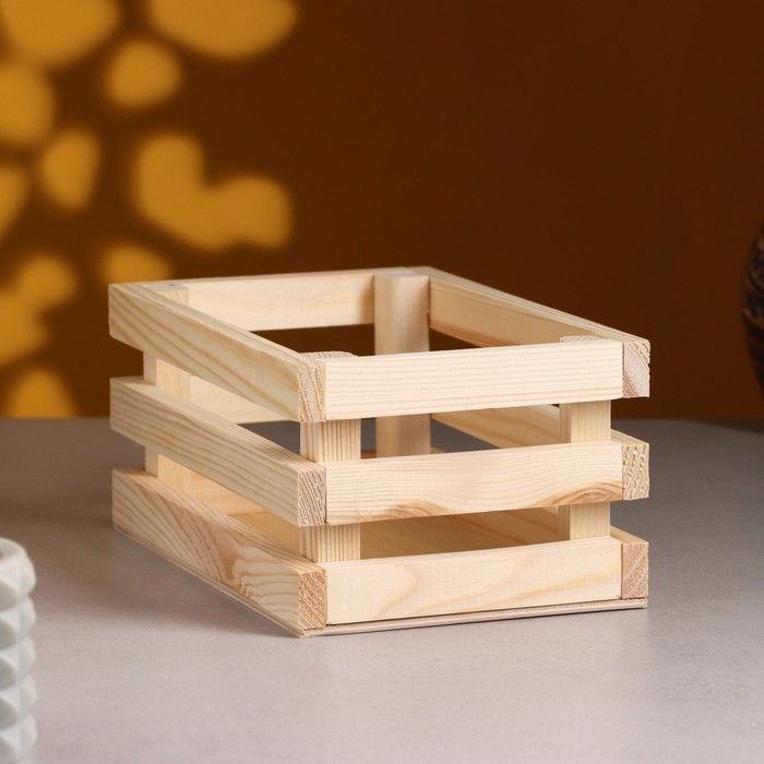 Кашпо деревянное 20×13×9.5 см Кашпо деревянное 20×13×9.5 см "Classic", трёхреечное, натуральный Дарим Красиво