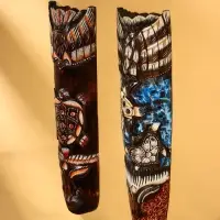 Маска &laquo;Абориген и ящерица&raquo;, 50&times;12&times;4 см, дерево, МИКС