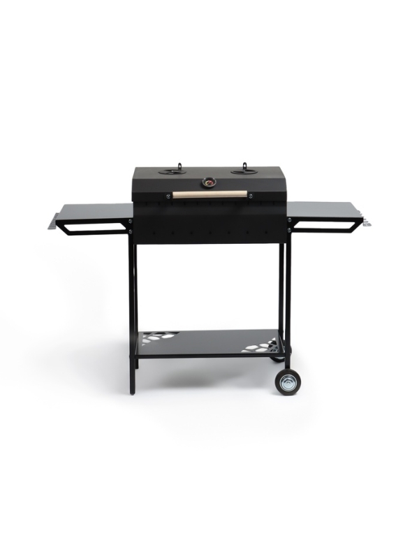 Мангал GrilMe MAX, 35 х 115 х 83 см, сталь 2 мм, термометр, 2 полки, колёса