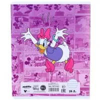 Тетрадь в линейку 24 листа, 5 видов МИКС, обложка мелованная бумага, &laquo;Минни Маус&raquo;