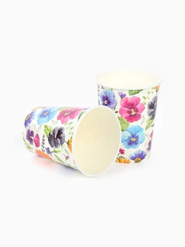 Стакан бумажный одноразовый &laquo;Полевые цветы&raquo;, 250 мл, 6 шт