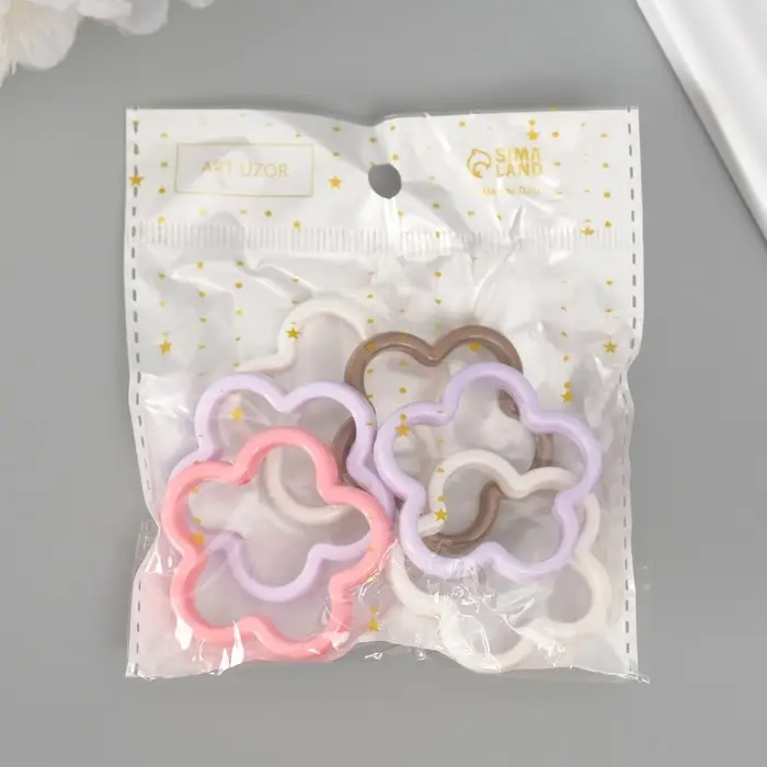 Бусина для творчества пластик "Цветок" МИКС 4,2х4,2х0,6 см