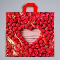 Пакет &laquo;Малина&raquo;, полиэтиленовый с петлевой ручкой, 44&times;42 см, 70 мкм