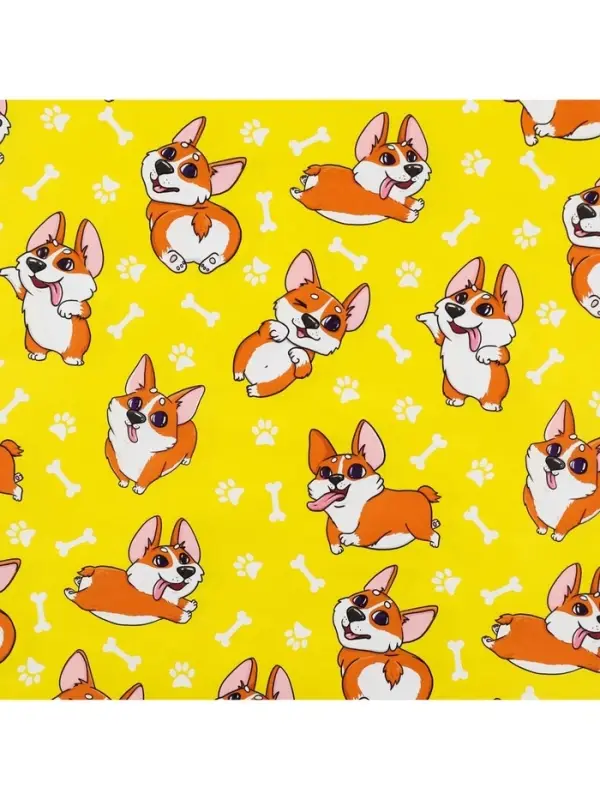 Бумага упаковочная глянцевая &laquo;Корги&raquo;, 70 х 100 см