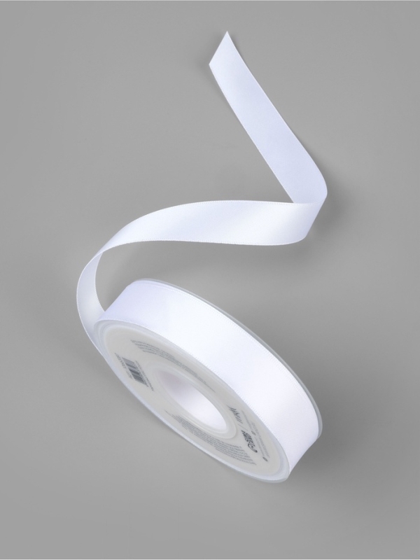 Лента атласная двухсторонняя №0029 20мм*25±1м белый TR Лента атласная двухсторонняя №0029 20мм*25±1м белый TR