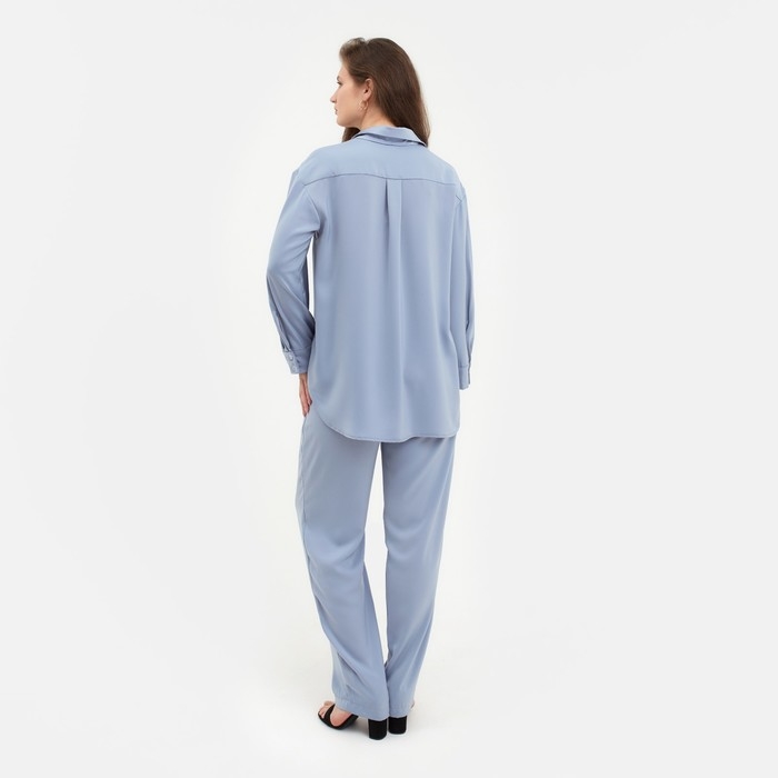 Костюм женский (рубашка, брюки) MINAKU: Silk pleasure цвет серо-голубой, размер 50