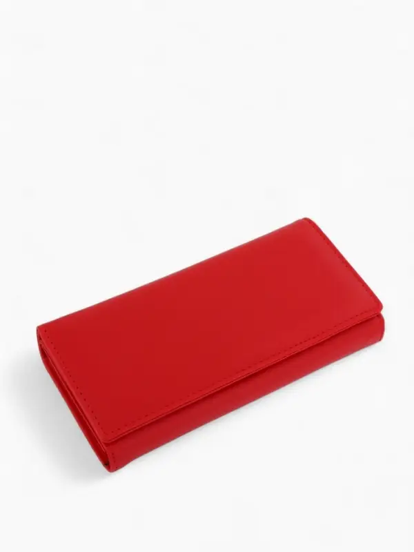 Кошелек жен 06-01-01 Июнь2523, 19*3*10см, 3 отд+отд/молн, д/карт, д/монет, на магните красн