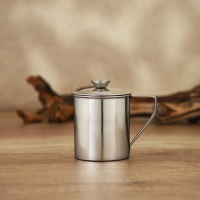 Кружка из нержавеющей стали Доляна &laquo;Индия&raquo; &laquo;Тарун&raquo;, 300 мл, 11&times;7,7&times;10 см, с крышкой