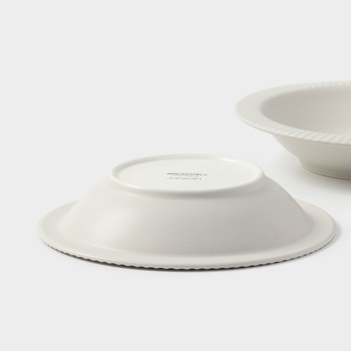 Тарелки Magistro Jarwah Lausanne, 550 мл, 21,3&times;4 см, глубокие, набор 2 шт, фарфор, серые