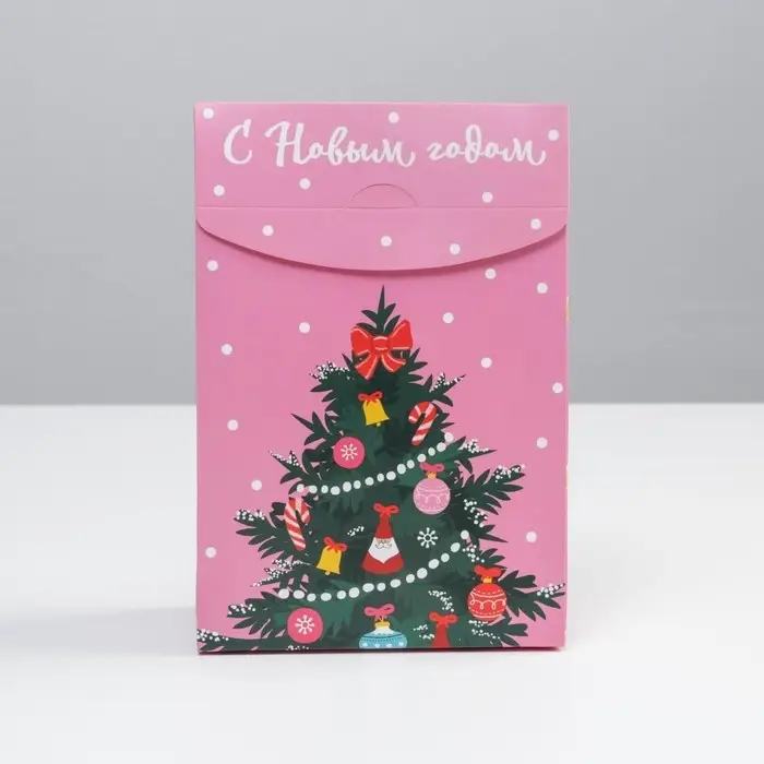 Коробка подарочная новогодняя складная &laquo;Розовые сладости&raquo;, 15 х 7 х 22 см, Новый год