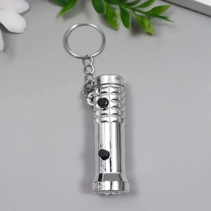 Фонарик брелок для ключей на кольце &laquo;2 лампы&raquo; под металл