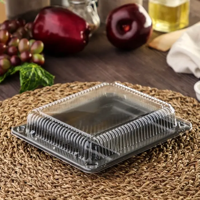 Контейнер пластиковый с крышкой одноразовый для суши Л-18, 18,4&times;16,2&times;3,8 см, внутренний 16&times;13,7&times;3,6 см, 770 мл, чёрный