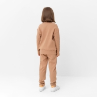 Костюм для девочки (свитшот, брюки) MINAKU, бежевый, рост 110 см