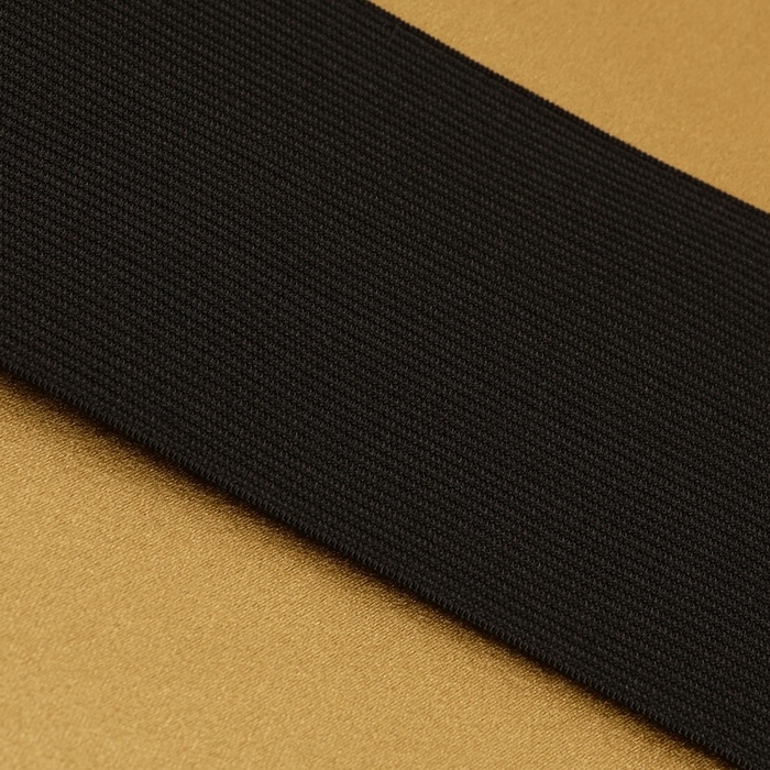 Резинка вязаная, 80 мм, 40 &plusmn; 2 м, цвет чёрный