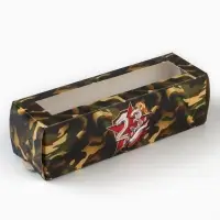 Коробка для макарун &laquo;23 февраля&raquo;, 5.5 х 18 х 5.5 см