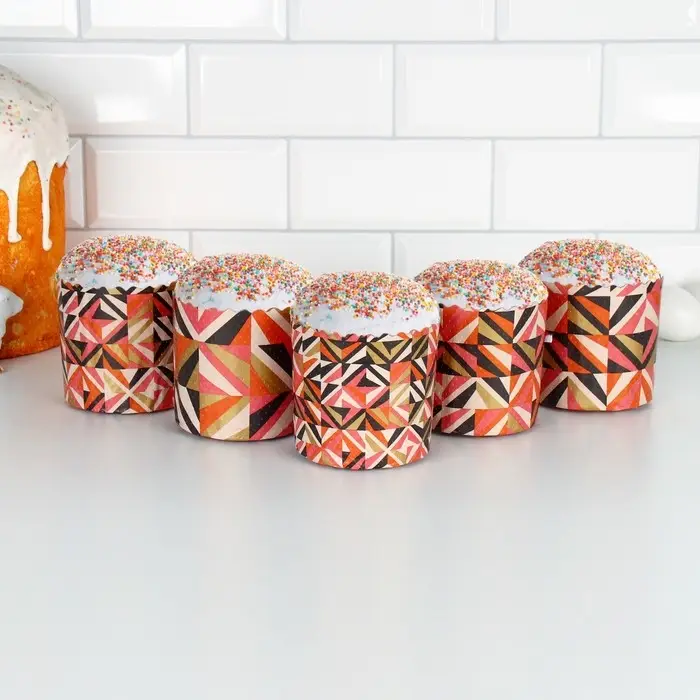 Форма бумажная для кулича &laquo;Модерн&raquo;, 9&times;9 см, МИКС