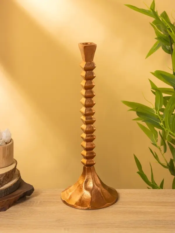 Подсвечник "Спираль" алюминий 14х14х38 см