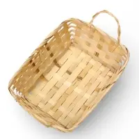 Корзина плетеная 24 х 20 х 8 см,боковые ручки, натуральный квадрат