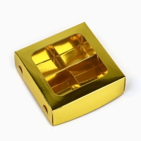 Коробка для конфет &laquo;Золотистая&raquo;, 10.5 х 10.5 х 3.5 см
