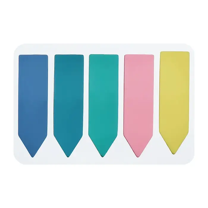 Блок-закладки с липким краем пластик Стрелки 20л х 5 цветов пастель, 12 х 43мм CALLIGRATA
