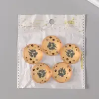 Кабошон стекло для творчества "Круг. Следы волка" 3х3 см