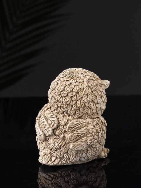 Набор фигур "4 совы на подносе" размер 20х10х10 см, бежевый