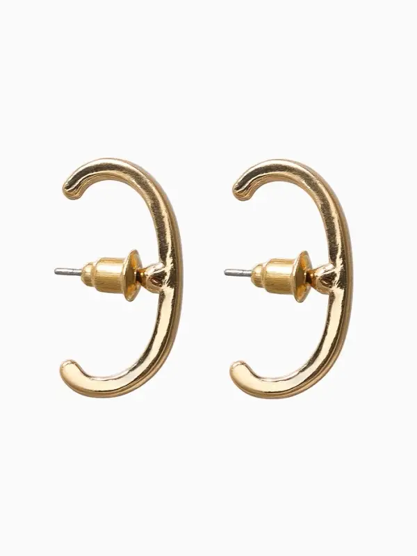 Серьги металл "Минимализм" петля, цвет золото