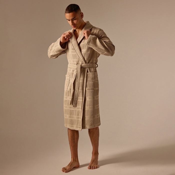Халат вафельный мужской SL HOME: Chess "Саббиа", размер L, 100% хлопок, 340 г/м2