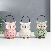 Подсвечник керамика на 1 свечу "Очковая сова" с ручкой 9,5х6,5х7 см МИКС Подсвечник керамика на 1 свечу "Очковая сова" с ручкой 9,5х6,5х7 см МИКС