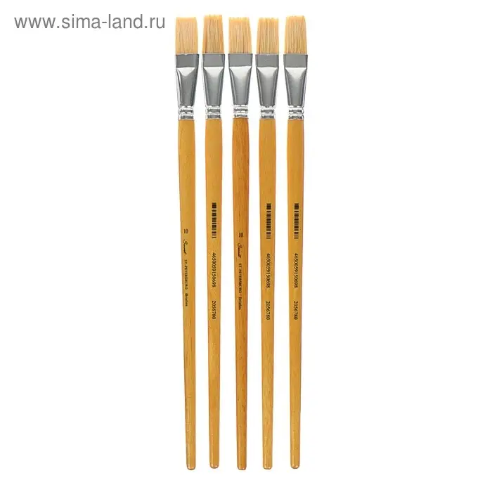 Кисть "Сонет" №10, щетина, плоская, длинная ручка, d=17 мм