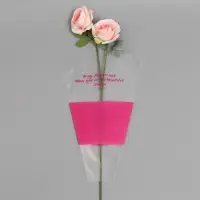 Пакет конус для цветов, с нетканым материалом, 26+7&times;37 см, фуксия