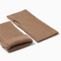 Митенки женские MINAKU, цвет коричневый, 18 см Митенки женские MINAKU, цвет коричневый, 18 см