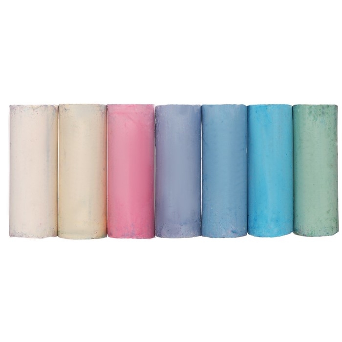 Мелки цветные для асфальта 7 штук Мелки цветные для асфальта 7 штук "Фантазия", цилиндр, Calligrata TOP, утолщенные