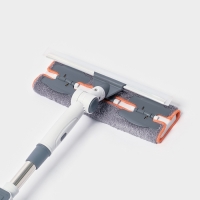 Оконная швабра с креплением на зажимах 28х8 см, длина 103-145 см, 2 насадки, 45+180 поворот   107959