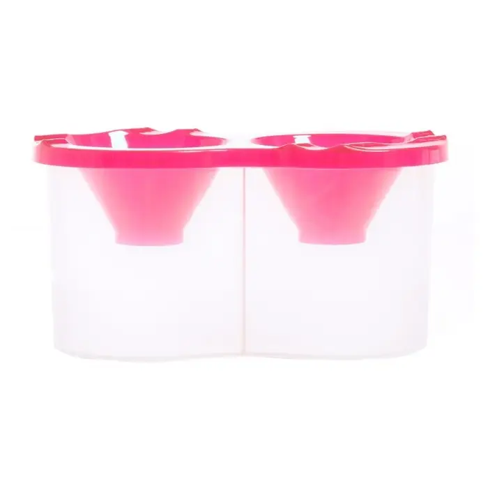 Стакан - непроливайка для рисования двойной Calligrata, 150 мл &times;2, с держателем для кистей, розовый